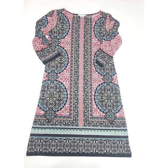 London Times medallion knee length shift Dress women's size 6 - Picture 3 of 7